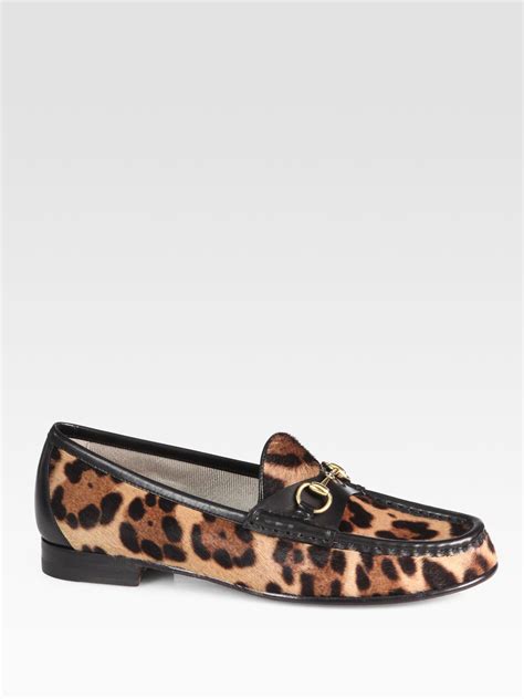 gucci grey leopard leather ponyhair print|Buy Gucci Pony Hair Slip On 'Leopard Print' .